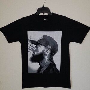 New "Nipsey Hussle Exhaling Smoke" Unisex Silkscreen T-Shirt – Small–3XL